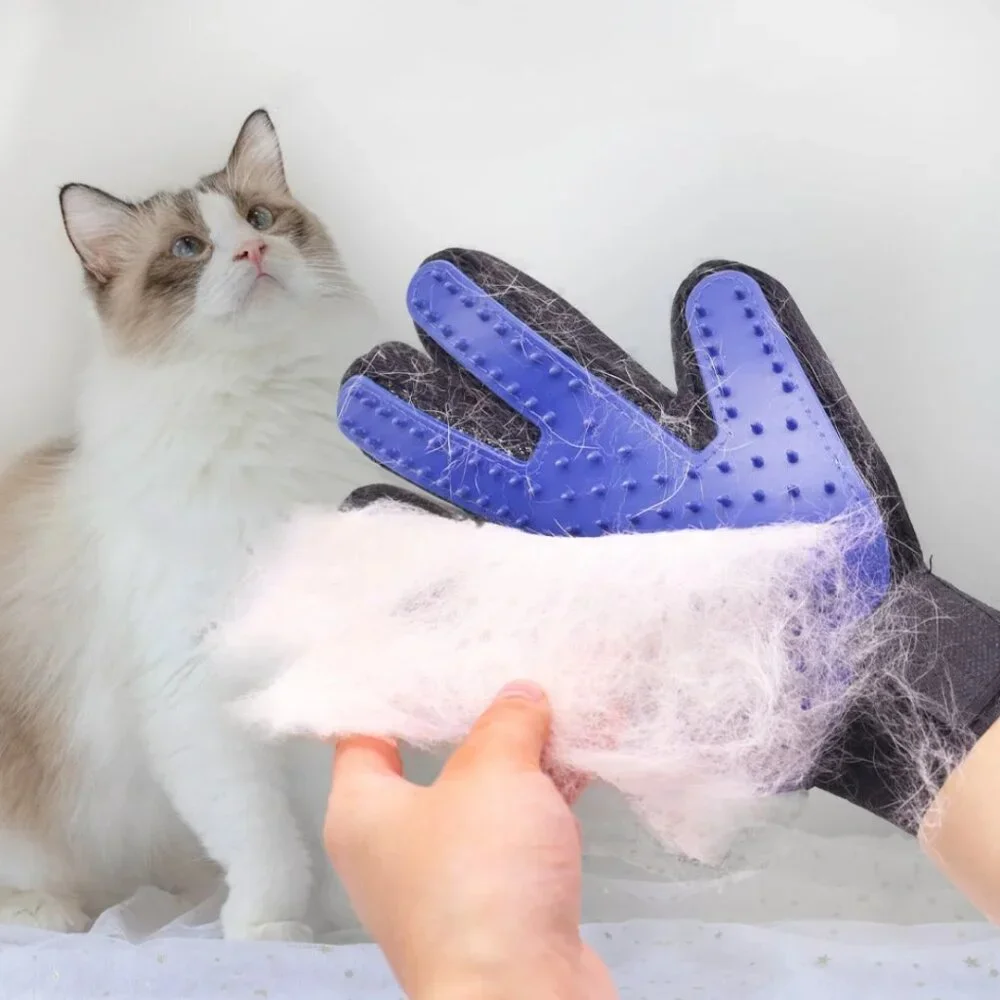 Pet Dog Cat Bath Gloves Grooming Washing Fur Hair Soft